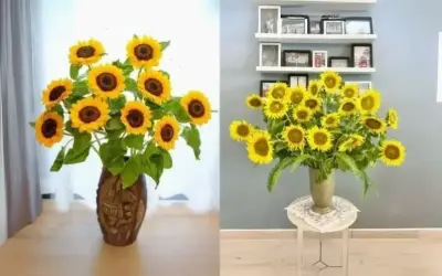 Hãy Khám Phá Bí Quyết Làm Mới Không Gian Với Hoa Hướng Dương Cắm Bình