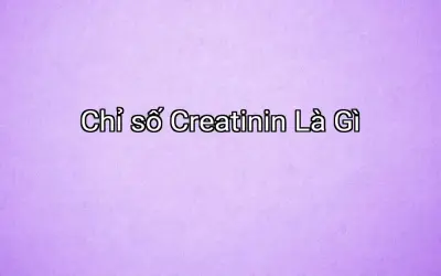 Chỉ số Creatinin Là Gì