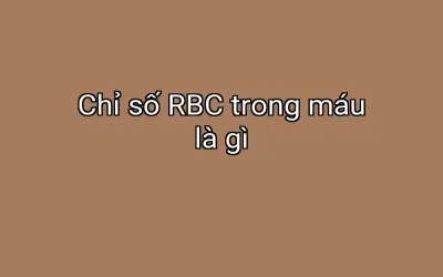 Chỉ số RBC trong máu là gì