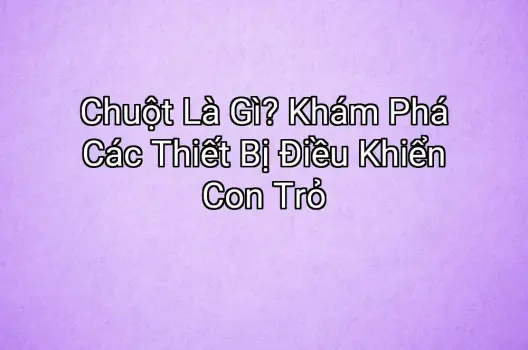 Chuột Là Gì? Khám Phá Các Thiết Bị Điều Khiển Con Trỏ