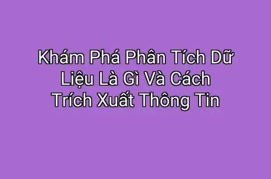 Khám Phá Phân Tích Dữ Liệu Là Gì Và Cách Trích Xuất Thông Tin
