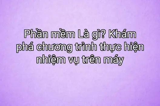 Phần mềm Là gì? Khám phá chương trình thực hiện nhiệm vụ trên máy