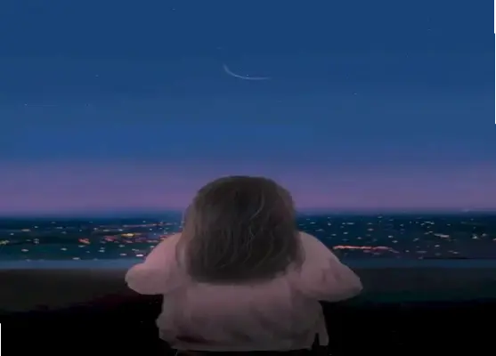 See unique background: Girl turning back, captivating and irresistible.