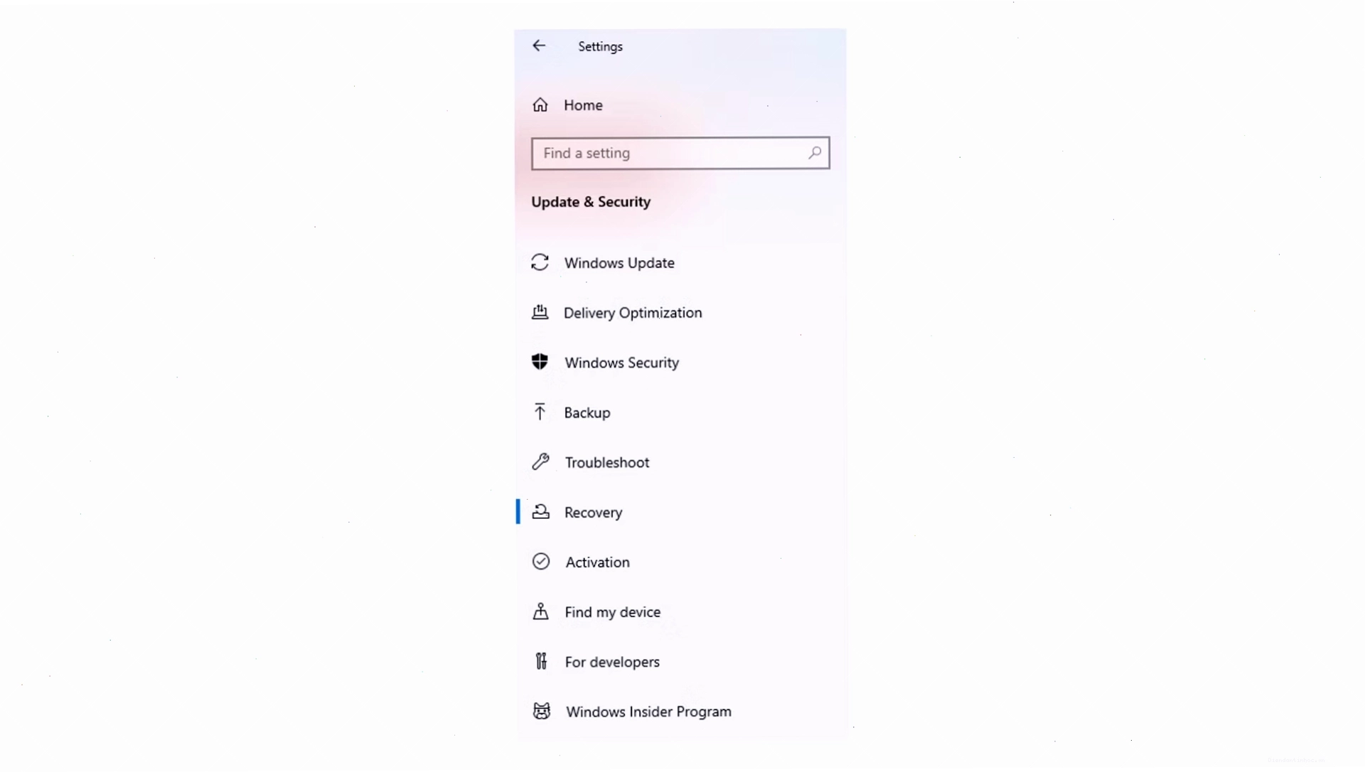 Accessing BIOS through Windows Settings