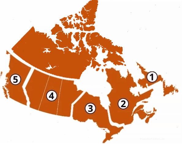 Bản đồ dự báo thời tiết dài hạn cho Canada theo Farmers Almanac