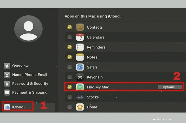 Bật Find My Mac