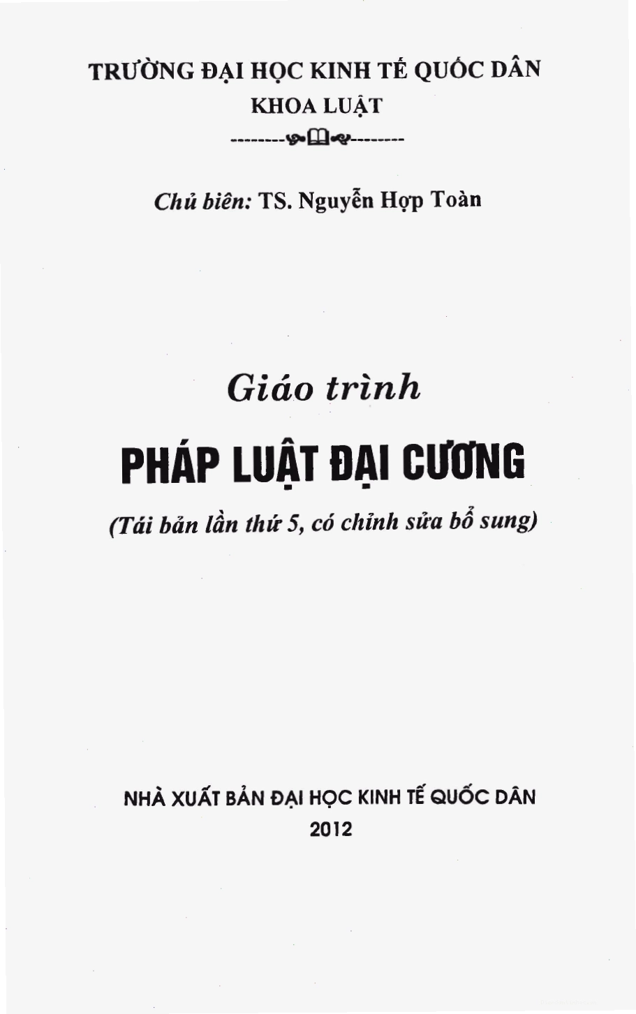 Bìa giáo trình Pháp luật Đại cương