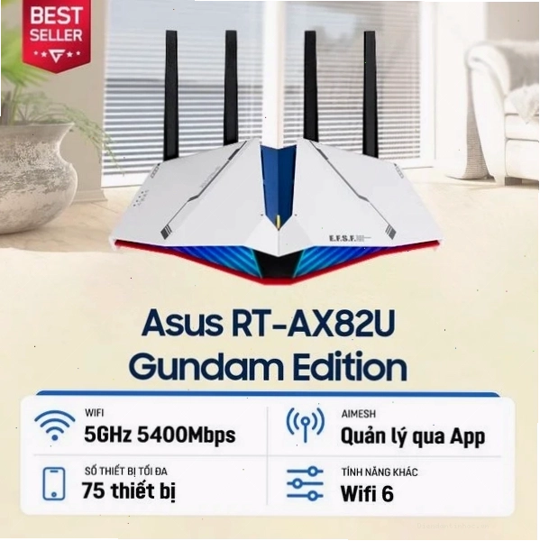 Bộ định tuyến WiFi 6 Asus RT-AX82U Gundam Edition