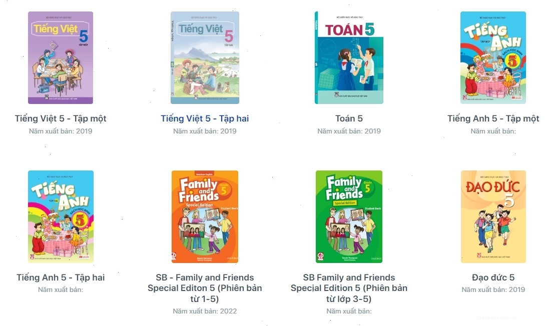 Bộ sách giáo khoa lớp 5