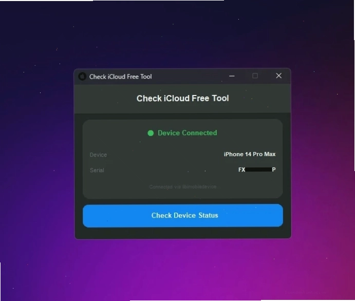 Bước 1: Chạy công cụ và kết nối thiết bị để kiểm tra iCloud