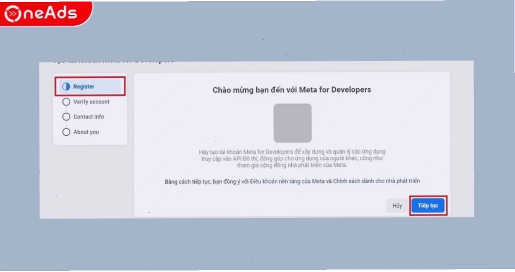 Bước 3: Xác nhận địa chỉ email đã đăng ký