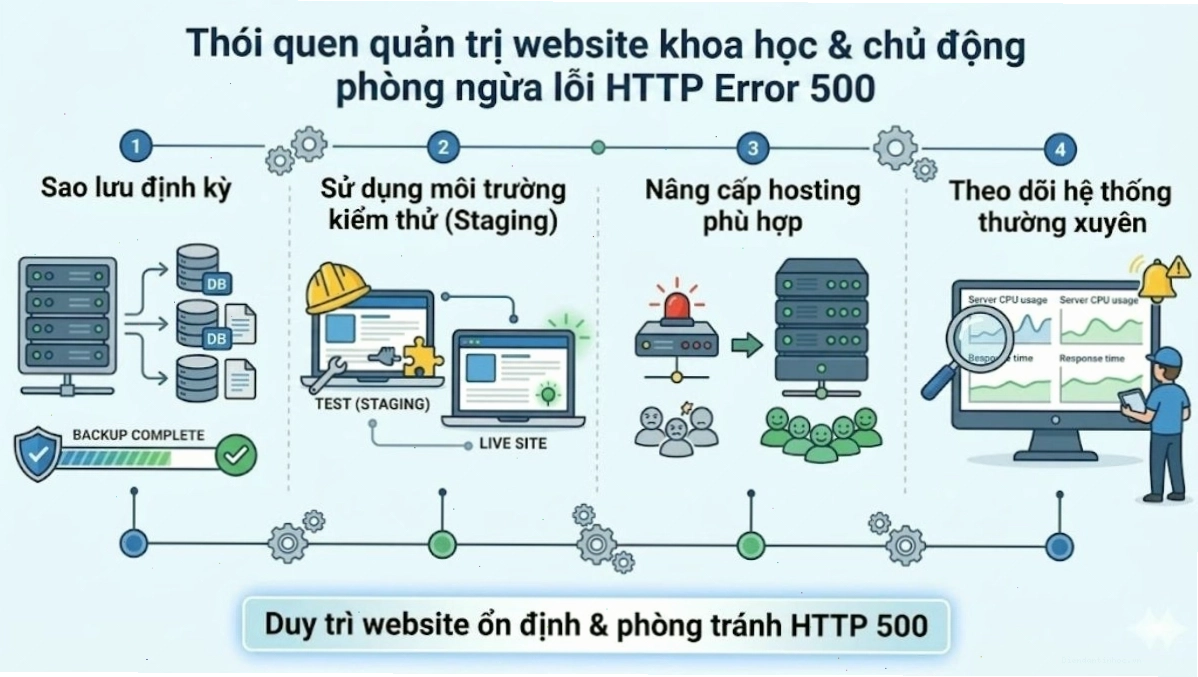 Các biện pháp phòng tránh lỗi HTTP 500