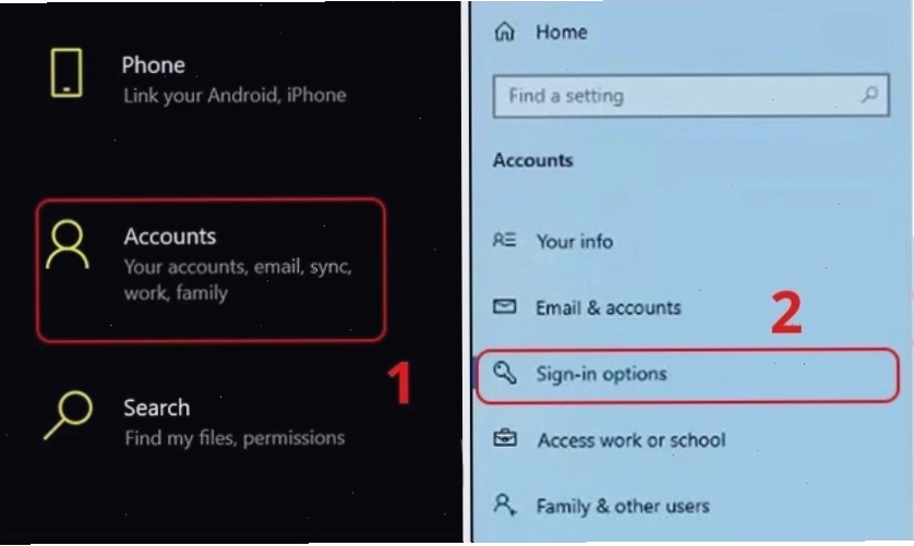 Các bước cài đặt password hint trên Windows 10