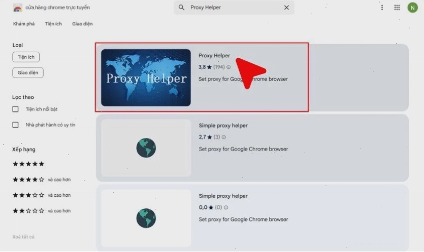 Các bước cài đặt Proxy Helper cho trình duyệt