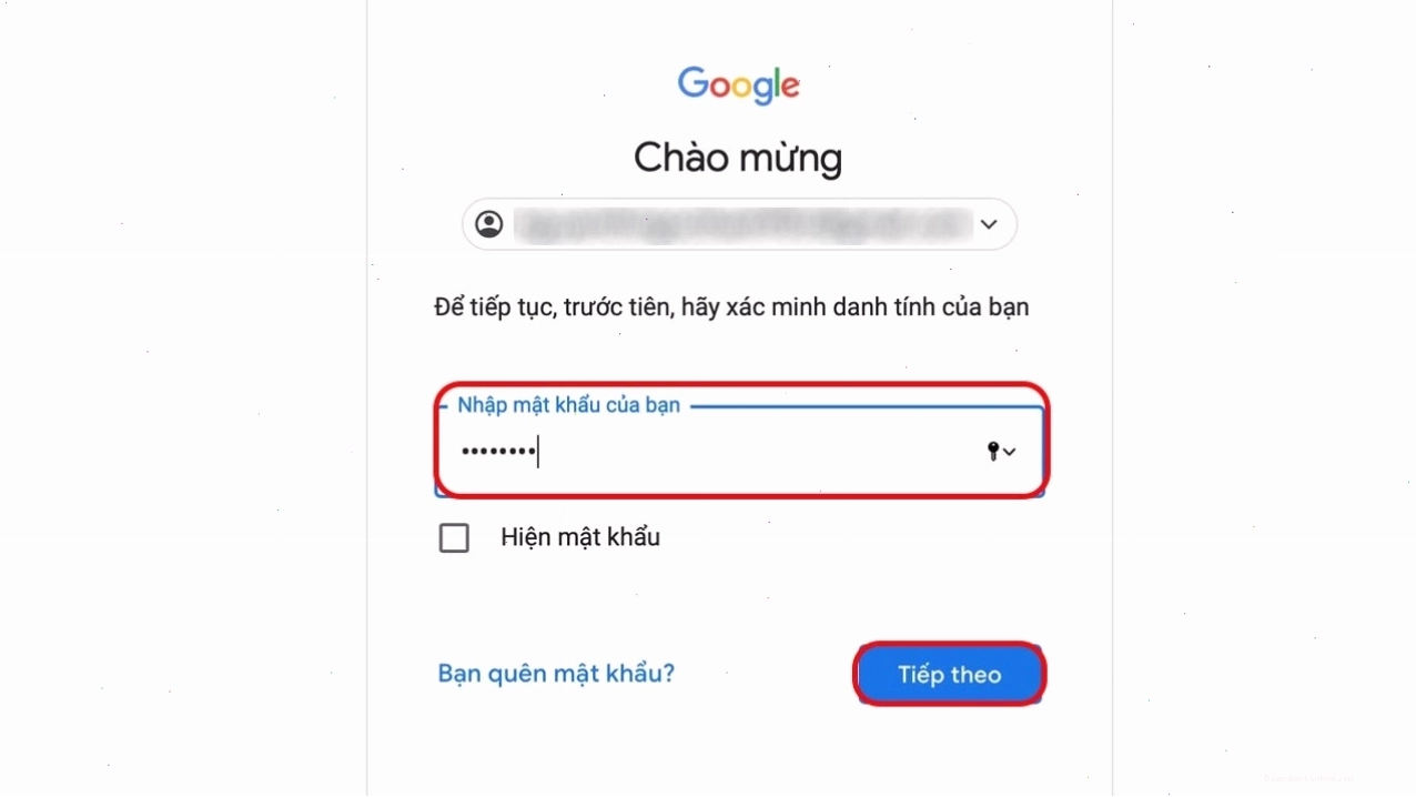 Các bước cuối cùng để đổi mật khẩu Google