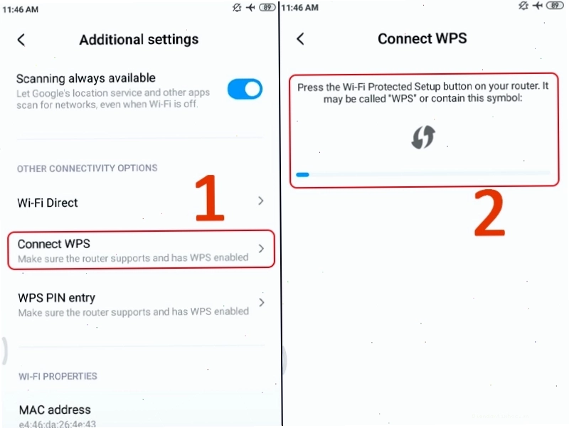 Các bước kết nối wifi bằng WPS trên điện thoại