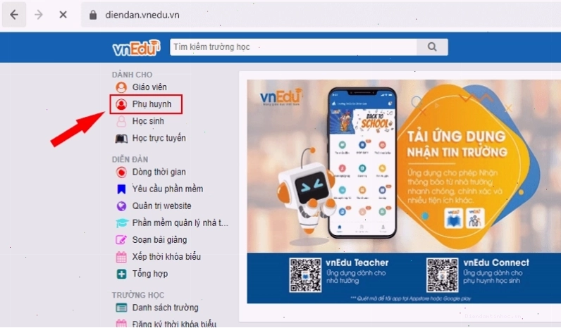 Các bước tra cứu điểm vnEdu trên máy tính