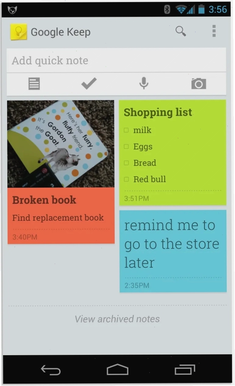 Các hành động có thể thực hiện với ghi chú trong Google Keep