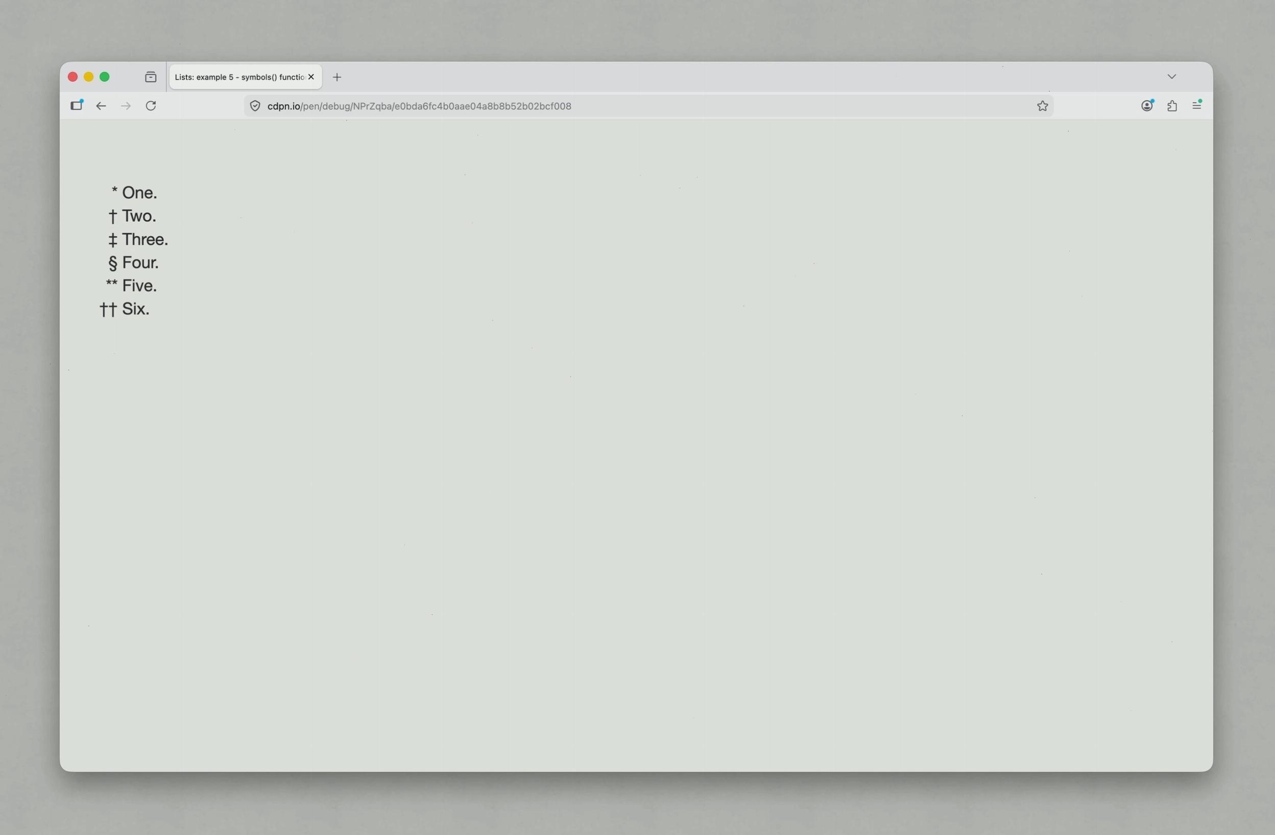 Các ký hiệu tùy chỉnh được hiển thị với list-style-image trong CSS