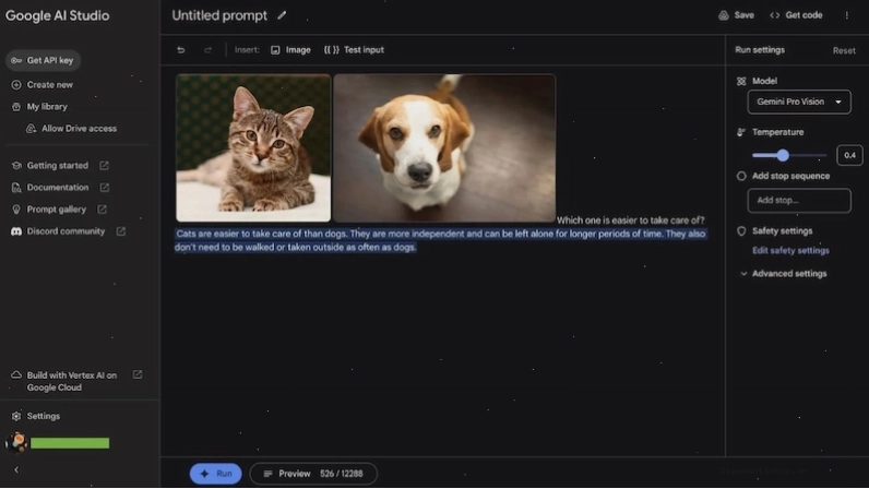 Các loại prompt trong Google AI Studio