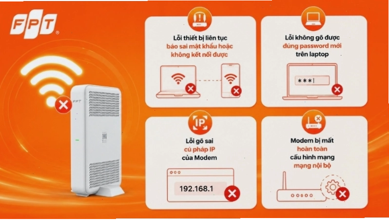 Các lỗi thường gặp sau khi đổi mật khẩu Wifi