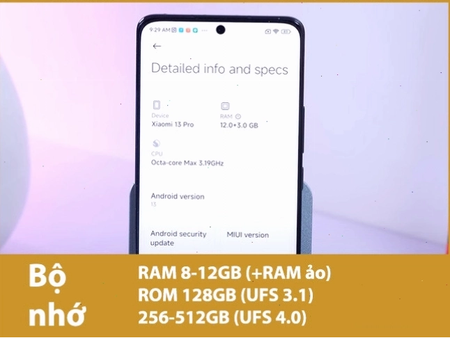 Các tùy chọn bộ nhớ của Xiaomi 13 Pro