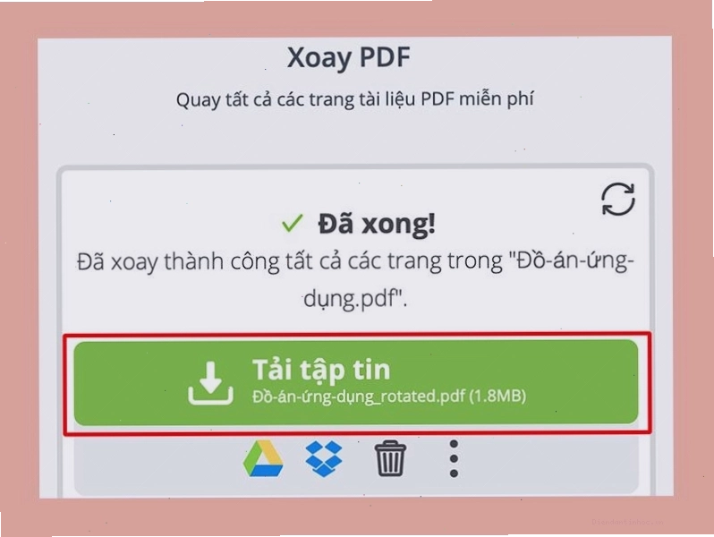 Các tùy chọn xoay trang PDF nâng cao trên PDF Candy