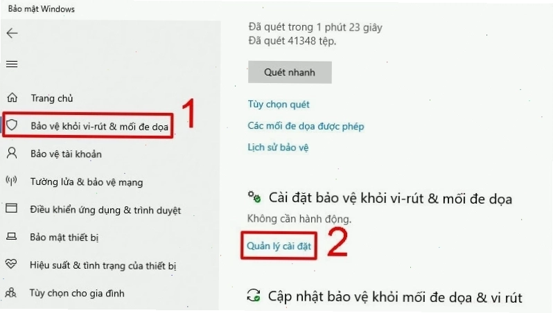 Cách bật Microsoft Defender Antivirus trên Windows