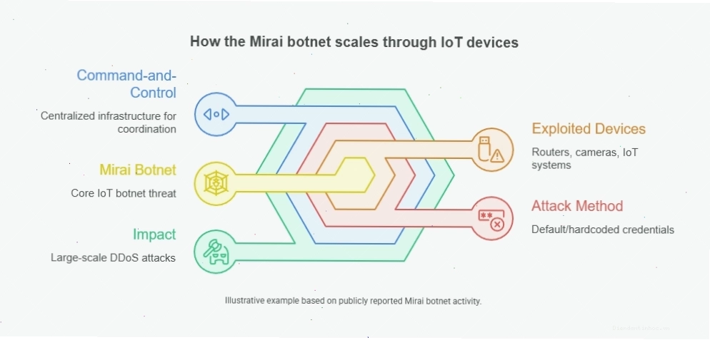 Cách botnet Mirai mở rộng quy mô qua các thiết bị IoT