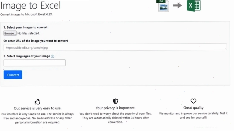 Cách chuyển ảnh sang Excel qua fileeagle