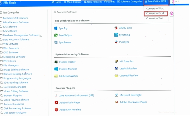 Cách chuyển ảnh sang Excel qua fileeagle