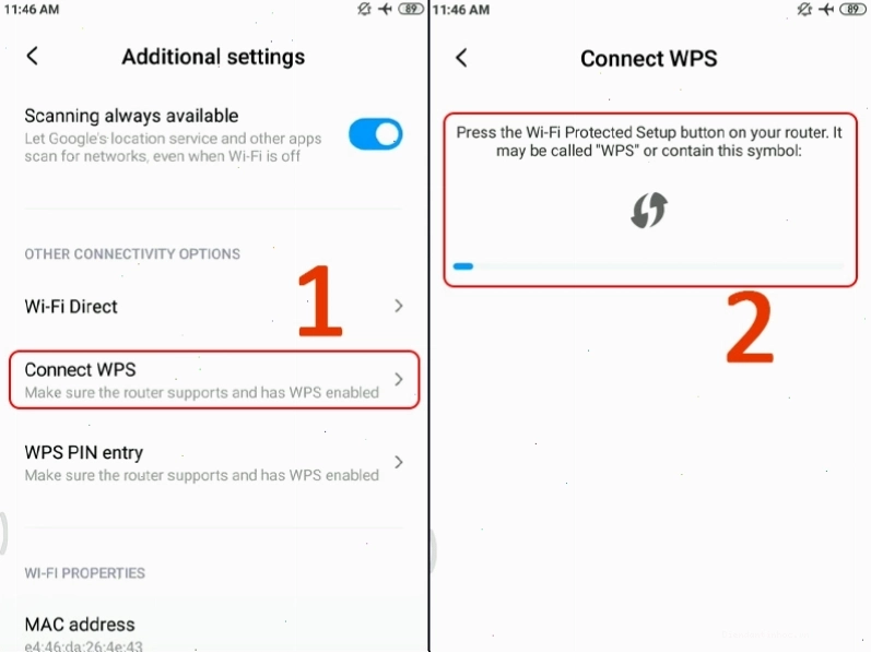 Cách kết nối Wifi bằng nút WPS trên điện thoại