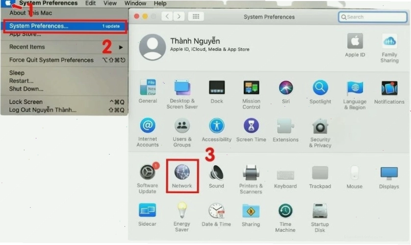Cách tắt VPN trên MacBook thông qua Mạng trong Tùy chọn Hệ thống