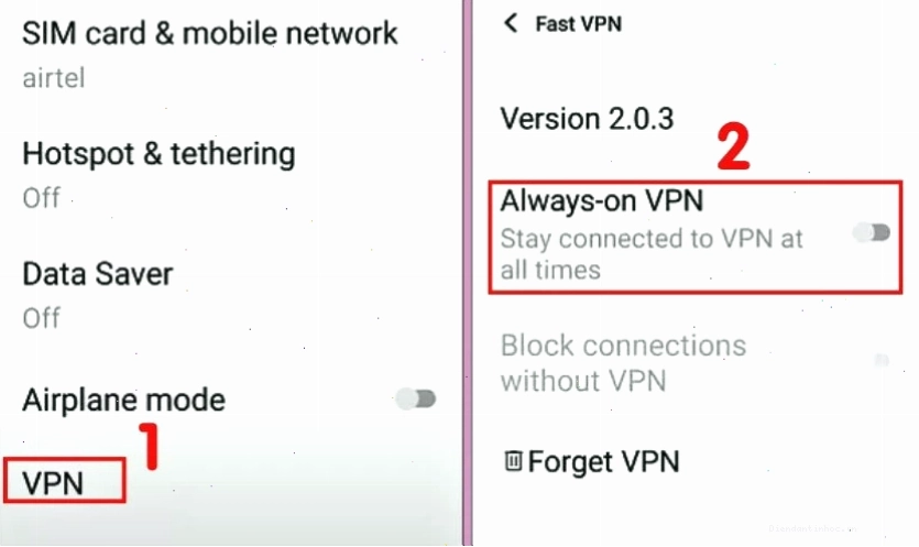 Cách tắt VPN trên Vivo bằng tùy chọn ngắt kết nối