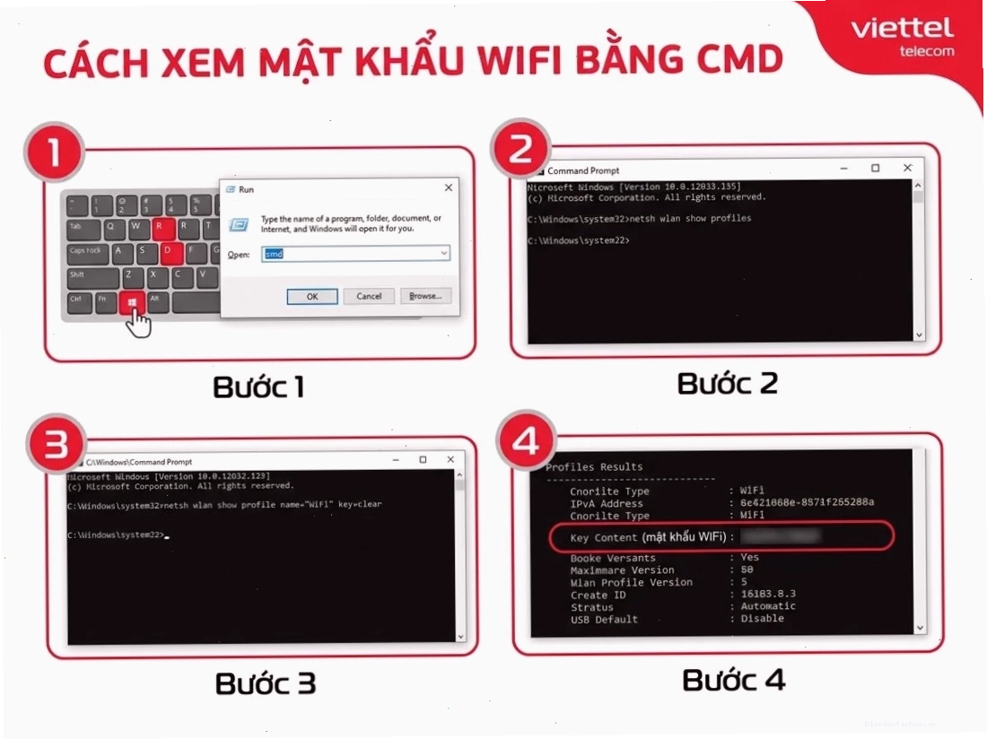 Cách xem mật khẩu WiFi bằng CMD trên Windows