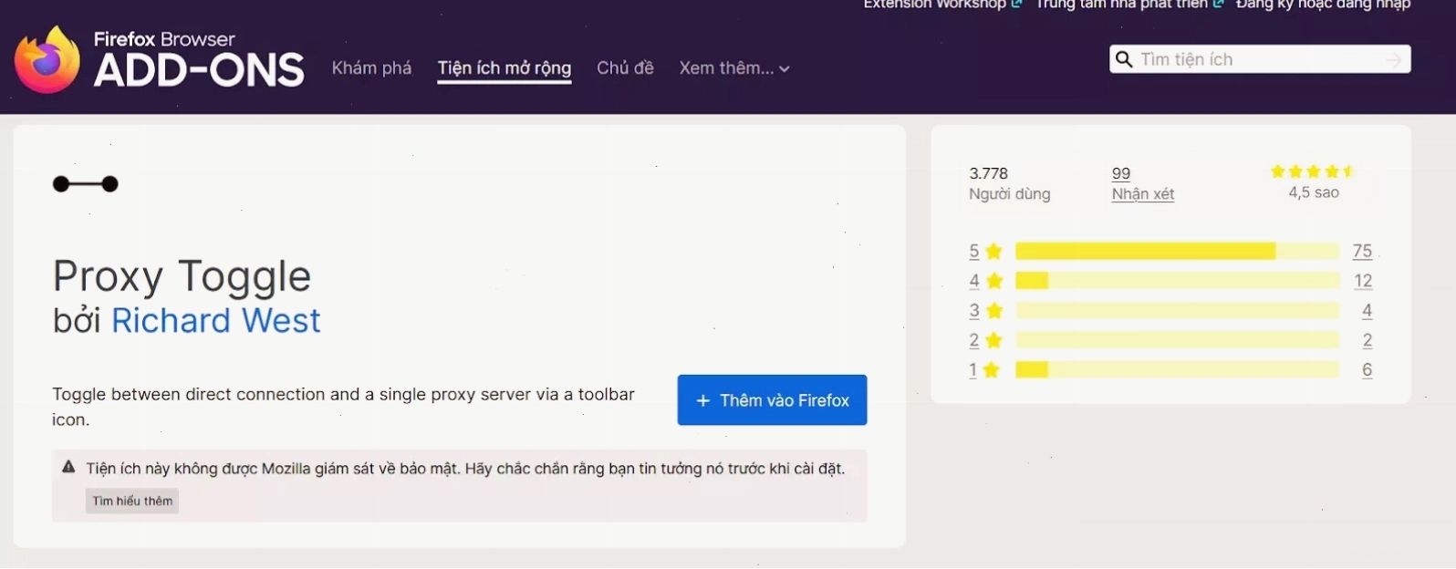 Cài đặt SOCKS5 Configurator trên trình duyệt Chrome