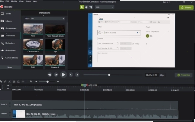 Camtasia có thể quay video màn hình và cung cấp một kho thư viện âm nhạc và hiệu ứng hoàn toàn miễn phí