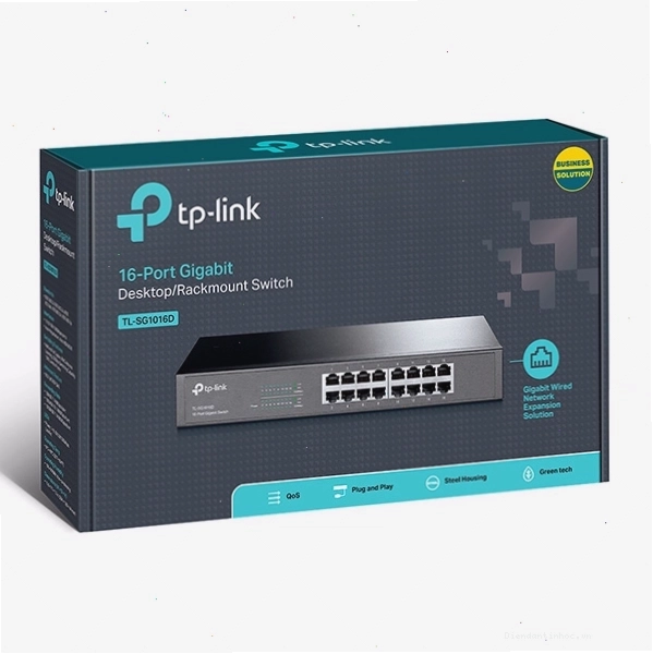 Cận cảnh switch 24 port TP-Link với thiết kế vỏ thép chắc chắn