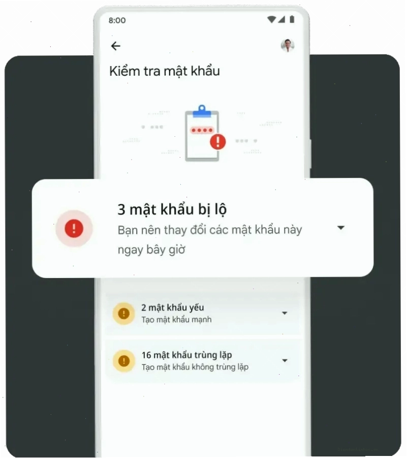Cảnh báo tài khoản bị lộ mật khẩu trên thiết bị di động