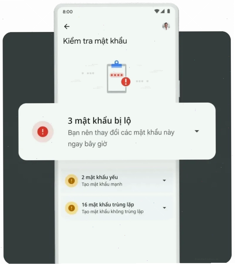 Cảnh báo tài khoản có mật khẩu bị lộ