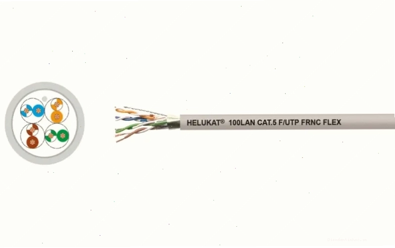 Cáp Ethernet HELUKAT® 100 CAT.5 F/UTP FRNC FLEX