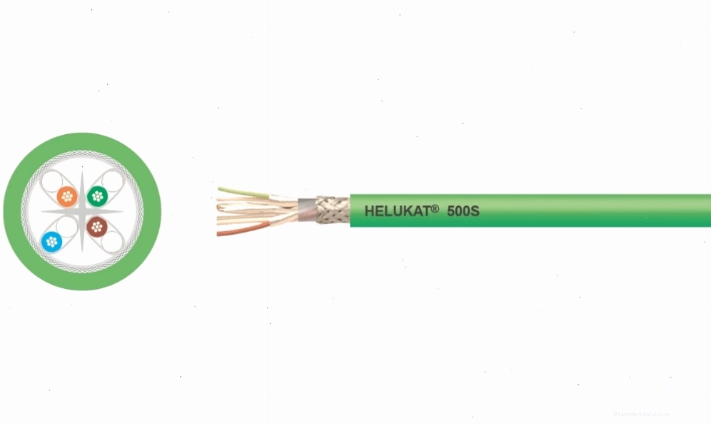 Cáp ethernet HELUKAT® 500S CAT.6A SF/FTP SLIM PUR CHAIN