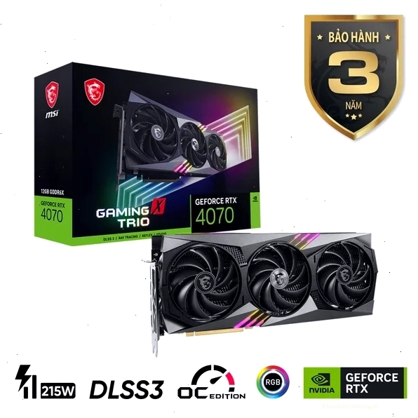 Card màn hình MSI GeForce RTX 4070 GAMING X TRIO 12GB hiệu năng cao