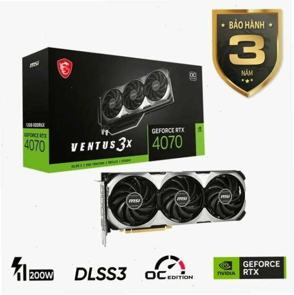 Card màn hình MSI GeForce RTX 4070 VENTUS 3X 12GB OC tản nhiệt tốt