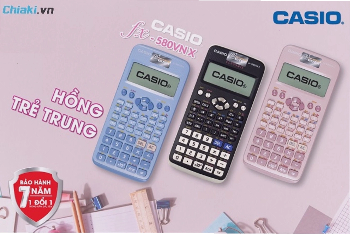 Casio FX-580 VNX là dòng máy tính khoa học thuộc thế hệ mới nhất của Casio
