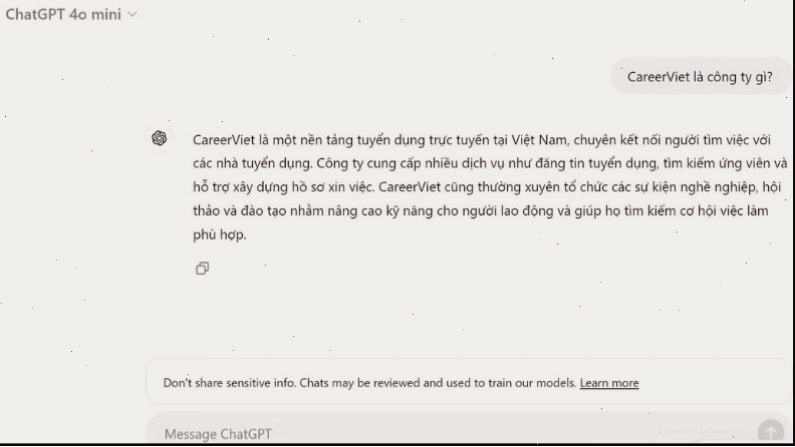 Câu trả lời sẽ được hiển thị như sau bằng tiếng Việt