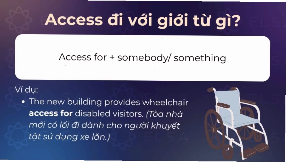 Cấu trúc access for + somebody/ something