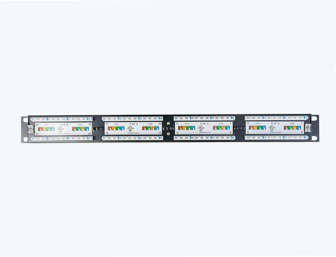 Chi tiết các cổng kết nối trên Patch Panel DINTEK PowerMax Cat6
