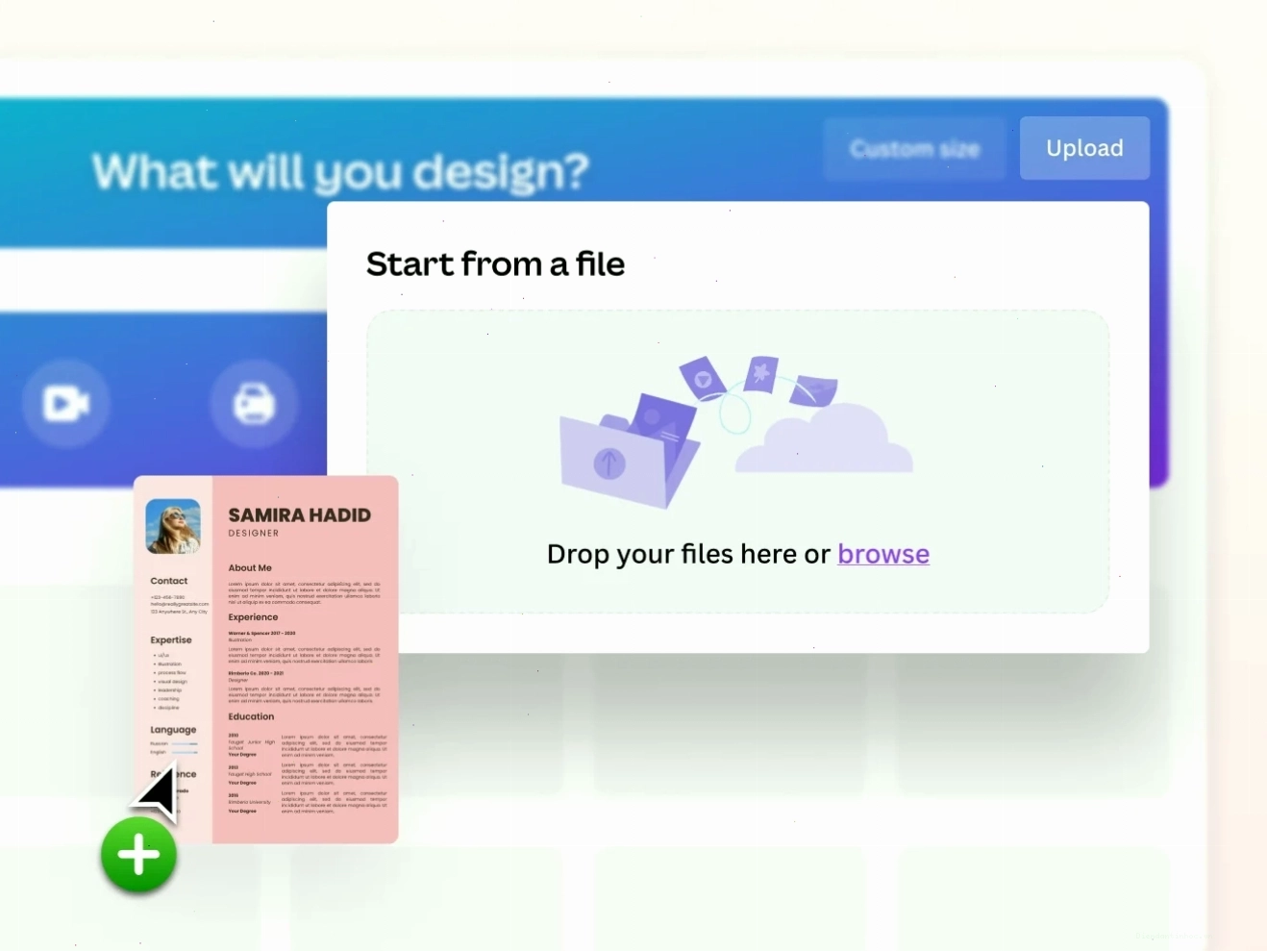 Chỉnh sửa PDF bằng Canva với giao diện thiết kế đồ họa