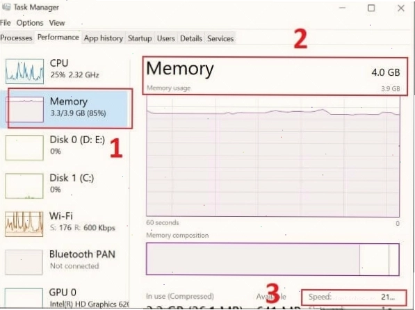 Chọn Memory để xem thông tin về dung lượng và tốc độ RAM